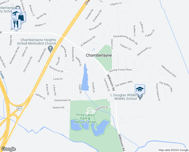 map of restaurants, bars, coffee shops, grocery stores, and more near 7926 Capistrano Drive in Richmond