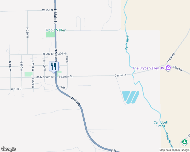 map of restaurants, bars, coffee shops, grocery stores, and more near Center Street in Tropic