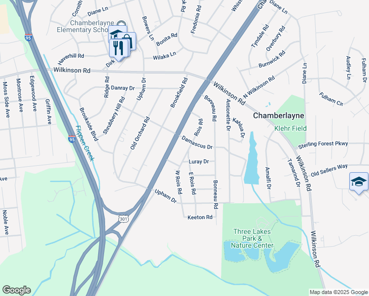 map of restaurants, bars, coffee shops, grocery stores, and more near 5910 West Rois Road in Richmond