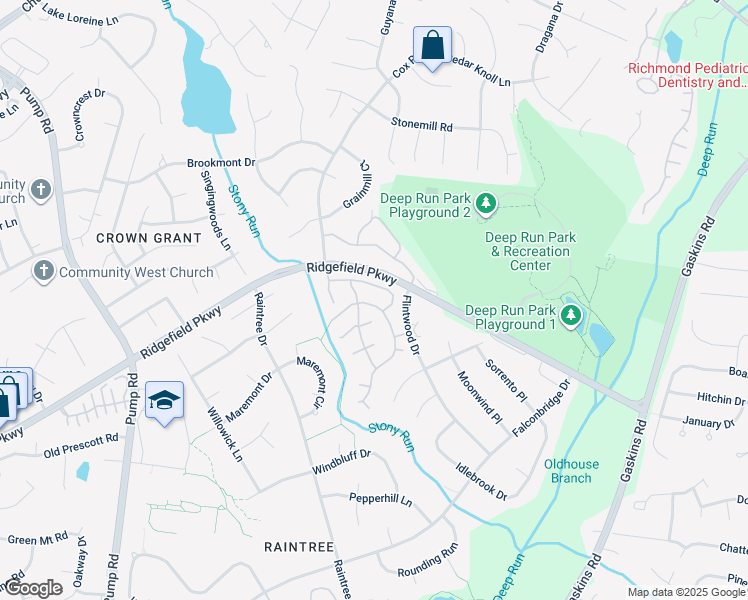 map of restaurants, bars, coffee shops, grocery stores, and more near 2219 Rocky Point Parkway in Richmond
