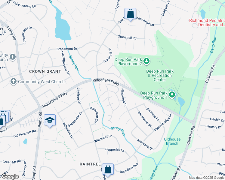 map of restaurants, bars, coffee shops, grocery stores, and more near 2219 Rocky Point Parkway in Richmond