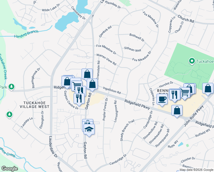 map of restaurants, bars, coffee shops, grocery stores, and more near 11202 Ingallston Road in Richmond