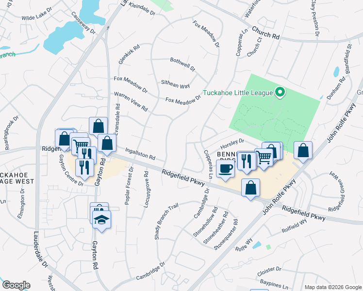 map of restaurants, bars, coffee shops, grocery stores, and more near 12536 Eagle Ridge Rd in Richmond