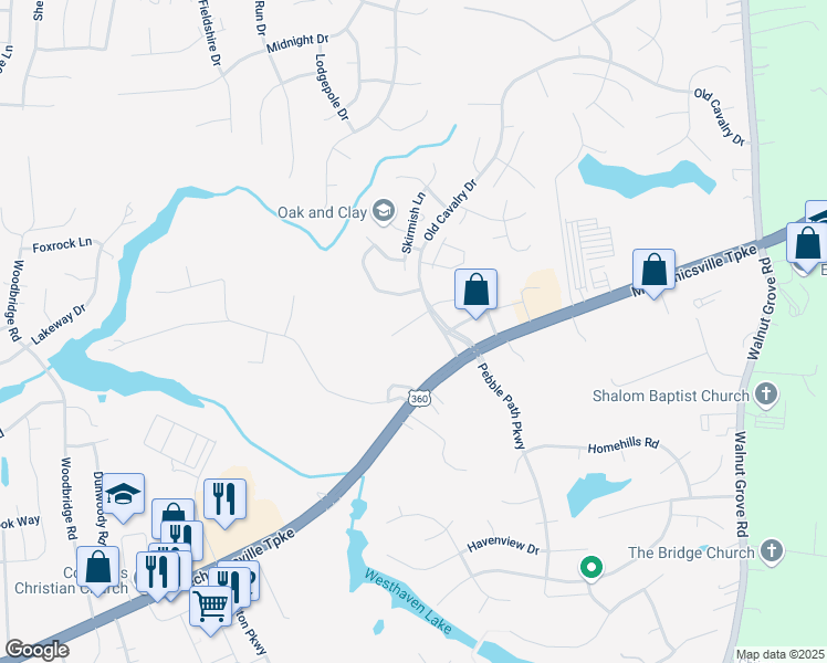 map of restaurants, bars, coffee shops, grocery stores, and more near 6155 Thicket Run Way in Mechanicsville
