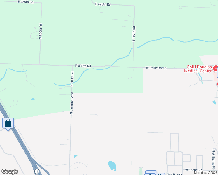 map of restaurants, bars, coffee shops, grocery stores, and more near 1058-1074 East 430th Road in Bolivar