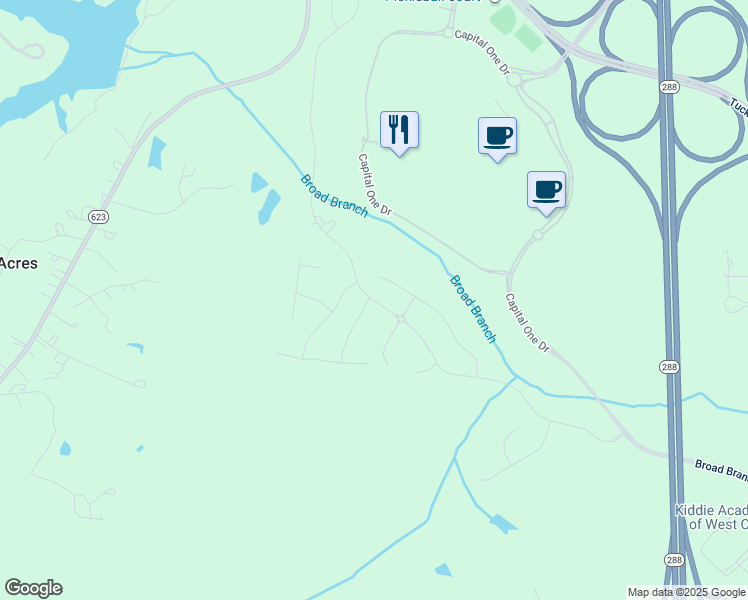 map of restaurants, bars, coffee shops, grocery stores, and more near 9720 Kaleidoscope Row in Goochland County
