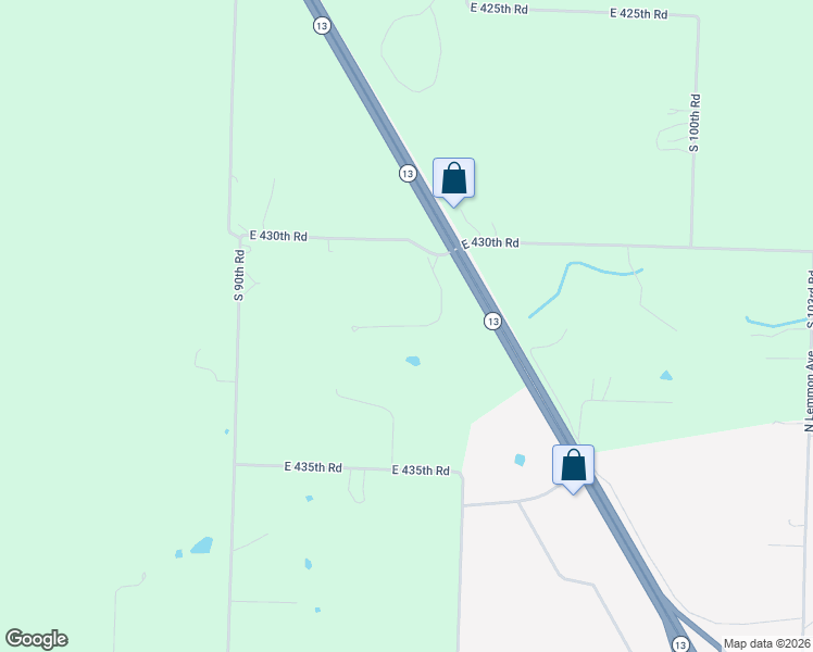 map of restaurants, bars, coffee shops, grocery stores, and more near South 94th Road in Bolivar