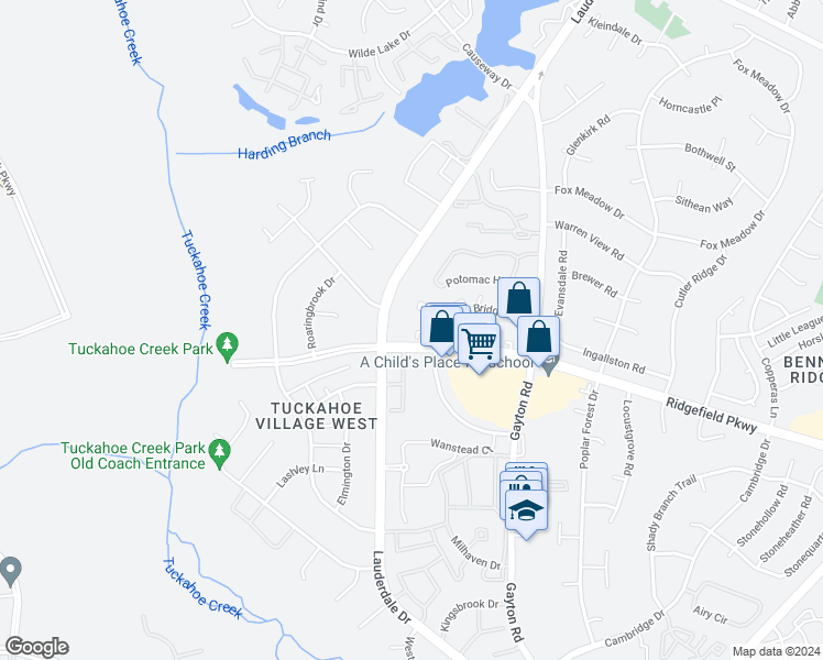 map of restaurants, bars, coffee shops, grocery stores, and more near 2422 Barnside Circle in Richmond
