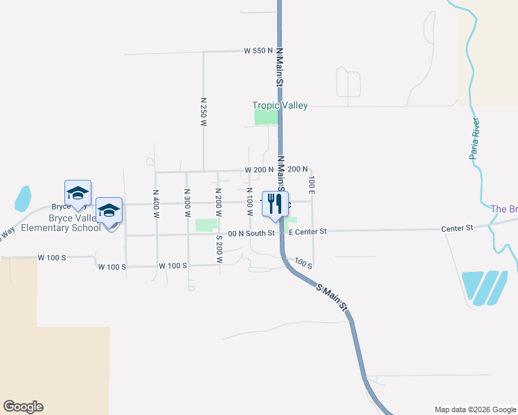 map of restaurants, bars, coffee shops, grocery stores, and more near 41 Bryce Way in Tropic