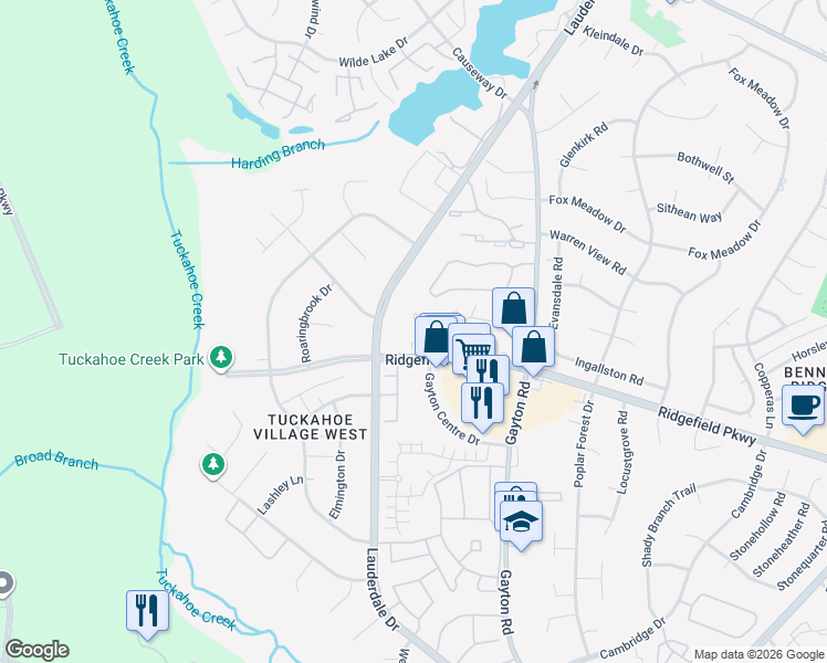 map of restaurants, bars, coffee shops, grocery stores, and more near 2434 Barnside Circle in Richmond