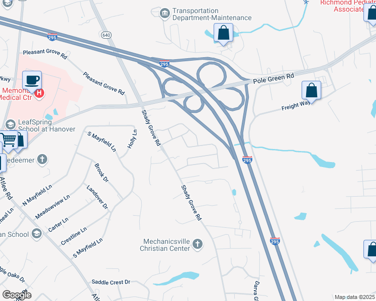 map of restaurants, bars, coffee shops, grocery stores, and more near 8114 Ordinary Keepers Way in Mechanicsville
