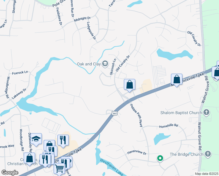 map of restaurants, bars, coffee shops, grocery stores, and more near 6149 Winding Hills Drive in Mechanicsville