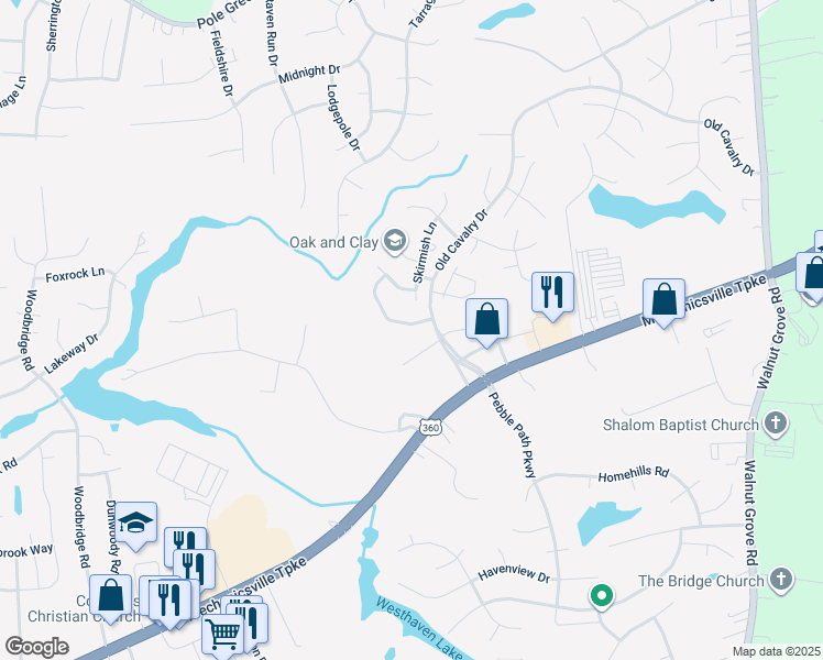 map of restaurants, bars, coffee shops, grocery stores, and more near 6149 Winding Hills Drive in Mechanicsville