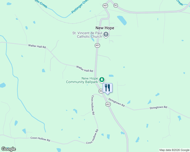map of restaurants, bars, coffee shops, grocery stores, and more near 800-870 J T Riggs Road in New Hope