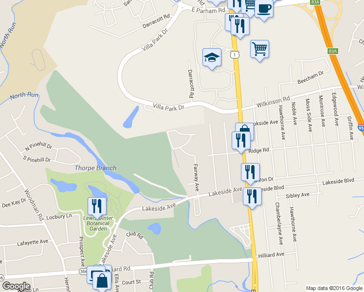 map of restaurants, bars, coffee shops, grocery stores, and more near 1506 Oak Grove Drive in Henrico