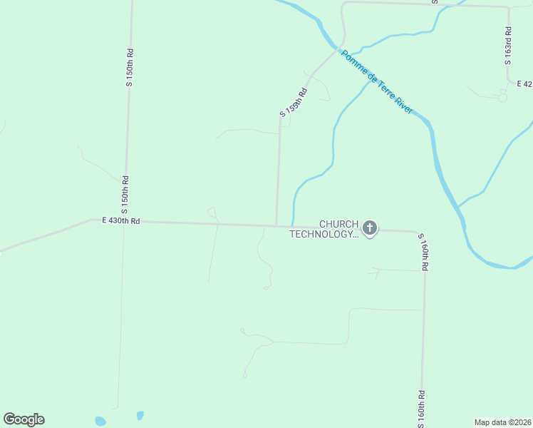 map of restaurants, bars, coffee shops, grocery stores, and more near 1547 East 430th Road in Bolivar