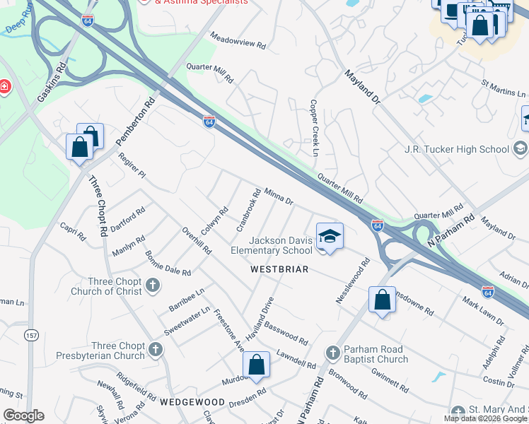 map of restaurants, bars, coffee shops, grocery stores, and more near 2418 Boissevain Road in Richmond