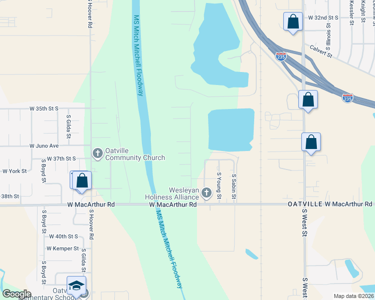 map of restaurants, bars, coffee shops, grocery stores, and more near 3701 South Baehr Street in Wichita