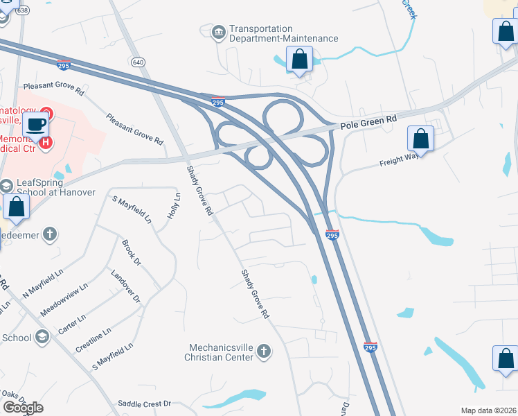 map of restaurants, bars, coffee shops, grocery stores, and more near 8114 Ordinary Keepers Way in Mechanicsville