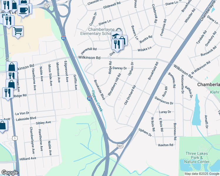 map of restaurants, bars, coffee shops, grocery stores, and more near 5906 Shrubbery Hill Rd in Richmond