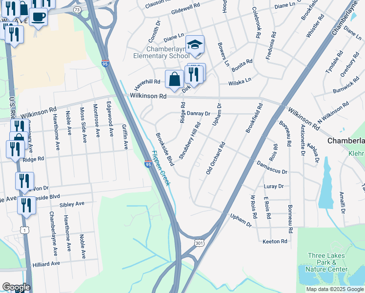 map of restaurants, bars, coffee shops, grocery stores, and more near 5906 Shrubbery Hill Rd in Richmond