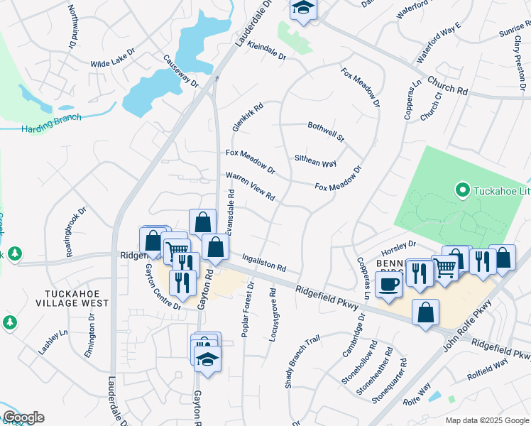 map of restaurants, bars, coffee shops, grocery stores, and more near 11202 Brewer Road in Richmond