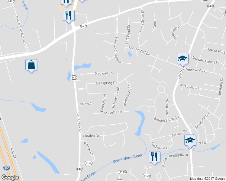 map of restaurants, bars, coffee shops, grocery stores, and more near 7216 Fairview Drive in Mechanicsville