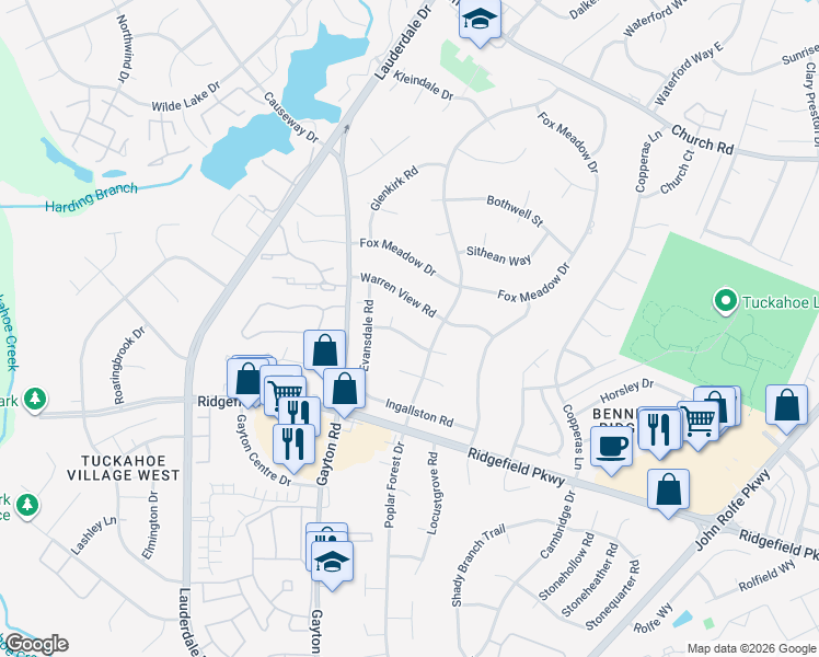 map of restaurants, bars, coffee shops, grocery stores, and more near 11205 Brewer Road in Richmond