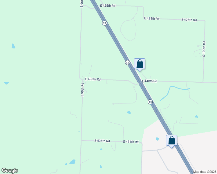 map of restaurants, bars, coffee shops, grocery stores, and more near 920 East 430th Road in Bolivar
