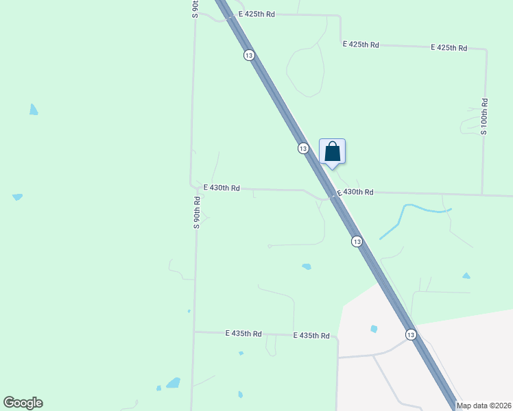 map of restaurants, bars, coffee shops, grocery stores, and more near 920 East 430th Road in Bolivar