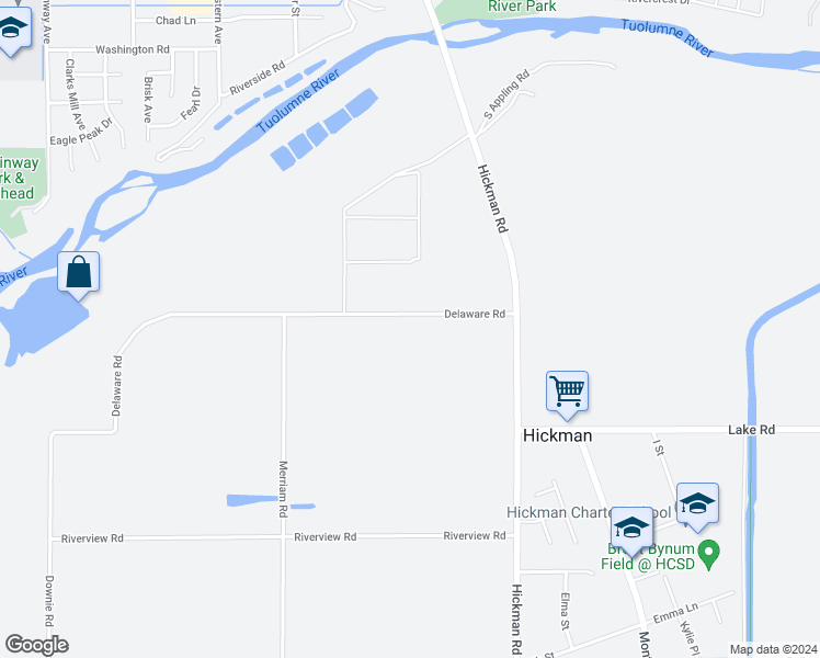 map of restaurants, bars, coffee shops, grocery stores, and more near 12642 Delaware Road in Hickman
