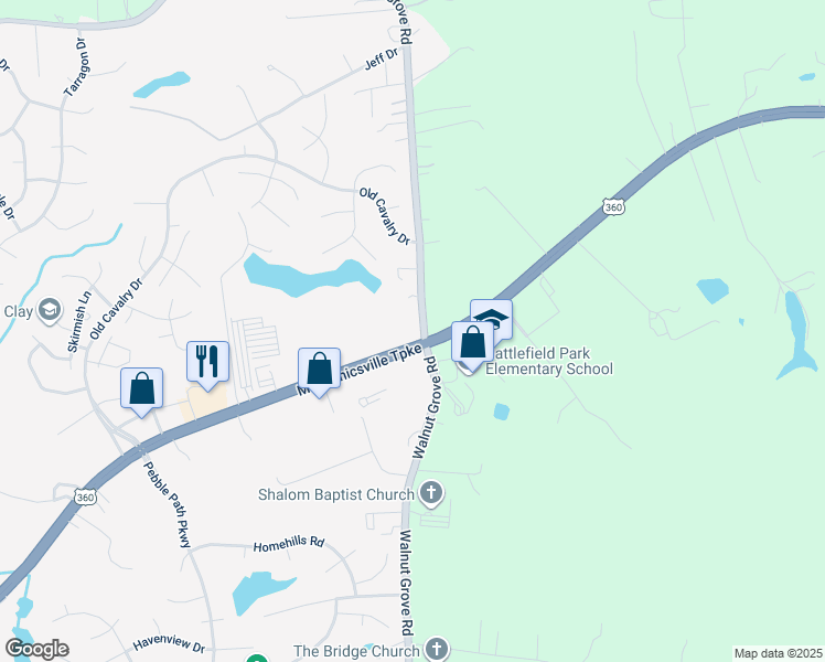 map of restaurants, bars, coffee shops, grocery stores, and more near 5512 Mechanicsville Turnpike in Mechanicsville