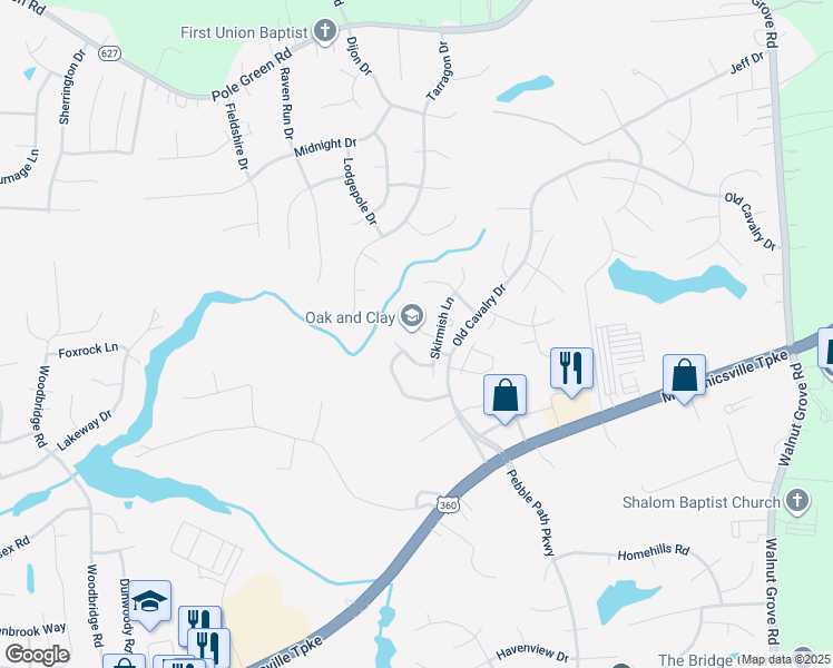 map of restaurants, bars, coffee shops, grocery stores, and more near 6159 Stockade Drive in Mechanicsville