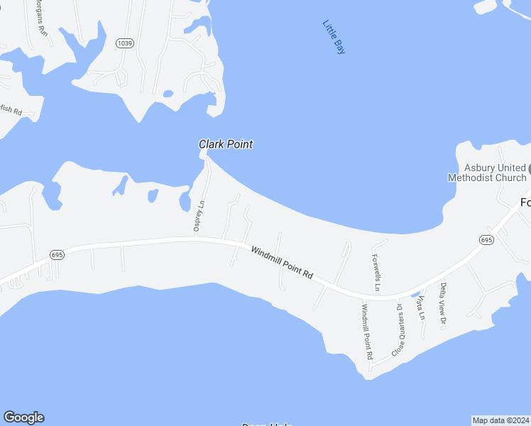map of restaurants, bars, coffee shops, grocery stores, and more near 3315 Windmill Point Road in White Stone