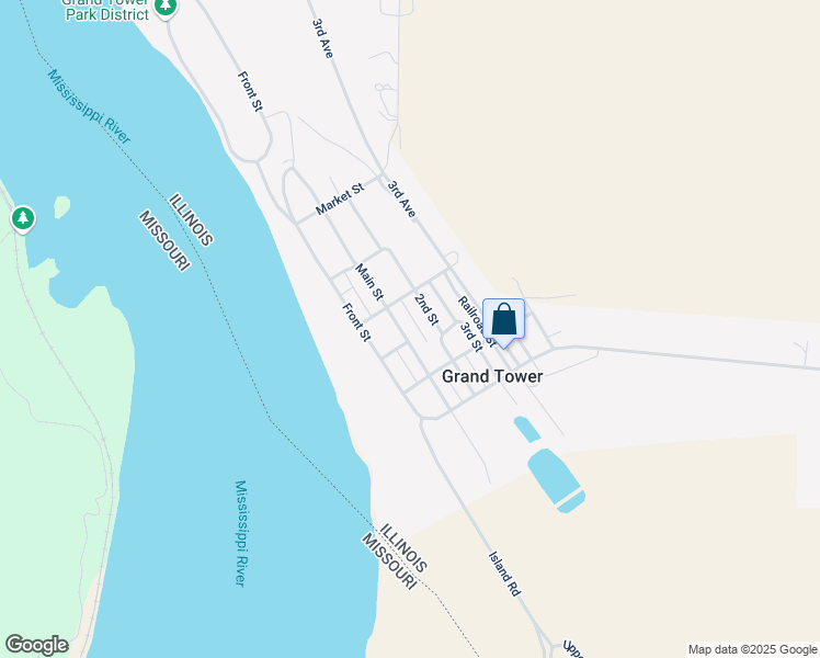 map of restaurants, bars, coffee shops, grocery stores, and more near 314 Main Street in Grand Tower