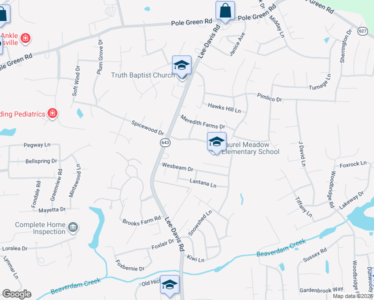 map of restaurants, bars, coffee shops, grocery stores, and more near 7060 Wesbeam Drive in Mechanicsville