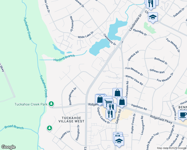map of restaurants, bars, coffee shops, grocery stores, and more near 2727 Pleasant Run Drive in Richmond
