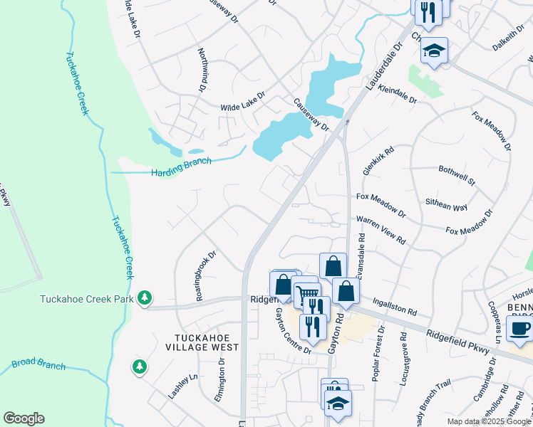 map of restaurants, bars, coffee shops, grocery stores, and more near 2727 Pleasant Run Drive in Richmond