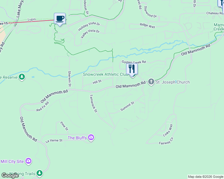 map of restaurants, bars, coffee shops, grocery stores, and more near 1872 Old Mammoth Road in Mammoth Lakes