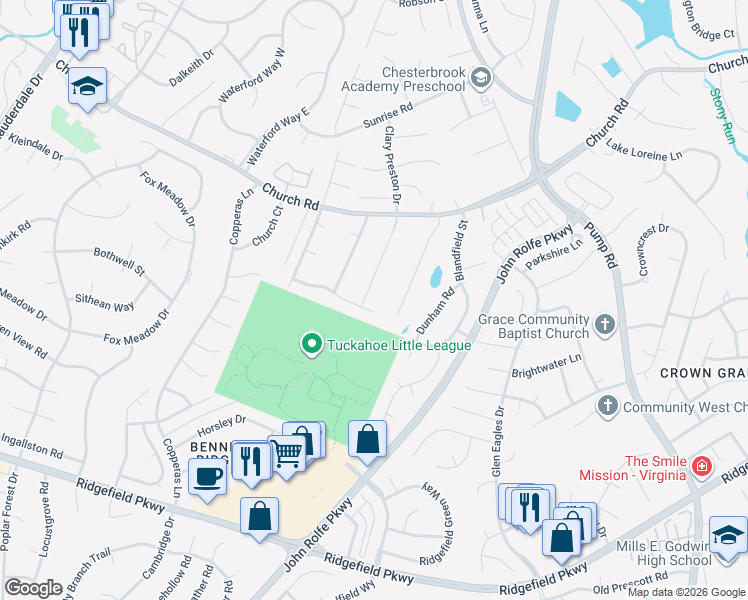 map of restaurants, bars, coffee shops, grocery stores, and more near 2505 London Road in Richmond