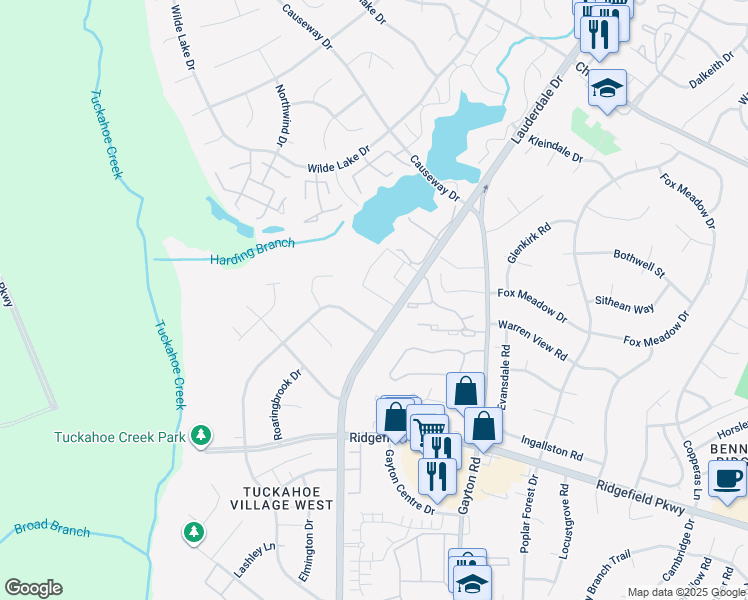map of restaurants, bars, coffee shops, grocery stores, and more near 2623 Chancer Drive in Richmond
