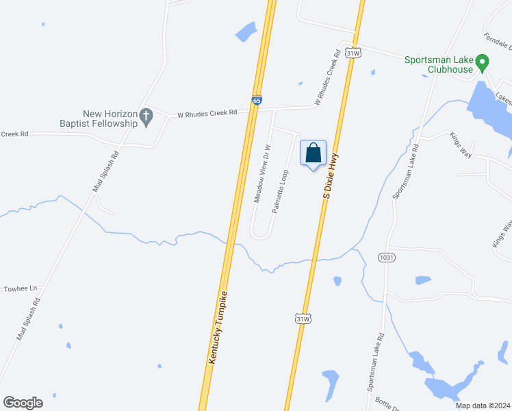 map of restaurants, bars, coffee shops, grocery stores, and more near County Road 1146D in Hardin