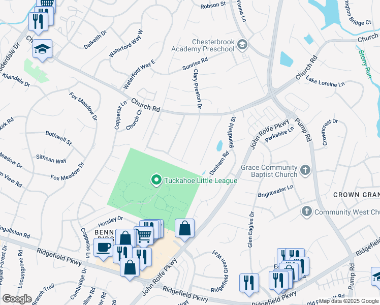 map of restaurants, bars, coffee shops, grocery stores, and more near 2513 London Road in Richmond
