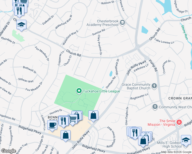map of restaurants, bars, coffee shops, grocery stores, and more near 2505 London Road in Richmond