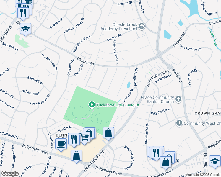map of restaurants, bars, coffee shops, grocery stores, and more near 2513 London Road in Richmond