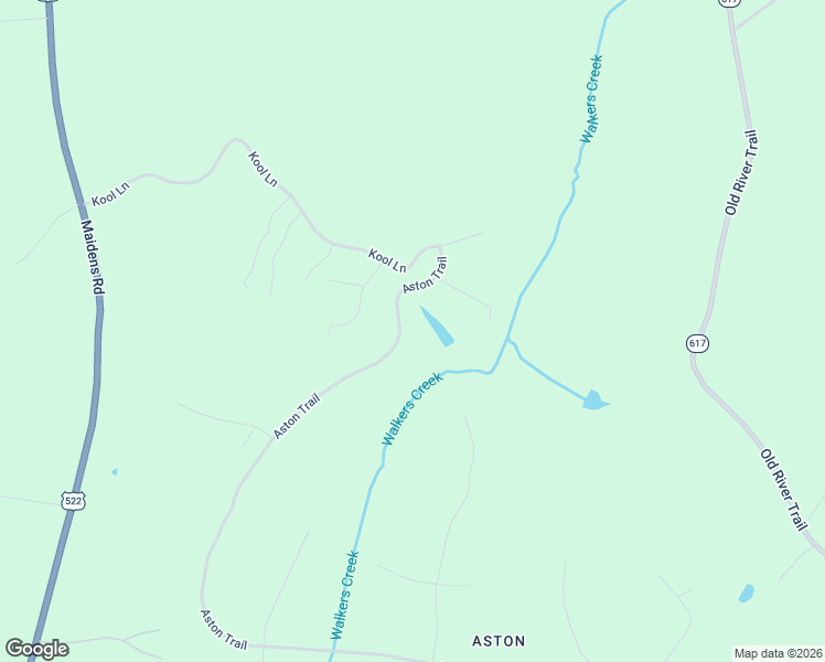 map of restaurants, bars, coffee shops, grocery stores, and more near 3780 Aston Trail in Powhatan