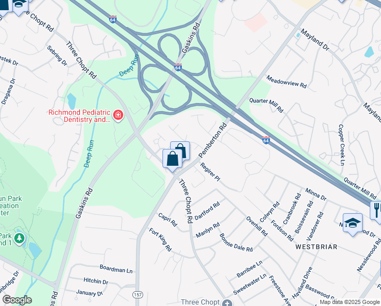 map of restaurants, bars, coffee shops, grocery stores, and more near 2900 Grand Oaks Place in Richmond