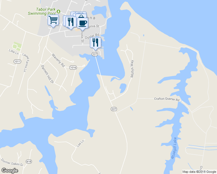 map of restaurants, bars, coffee shops, grocery stores, and more near 82 Mariners Way in Saluda