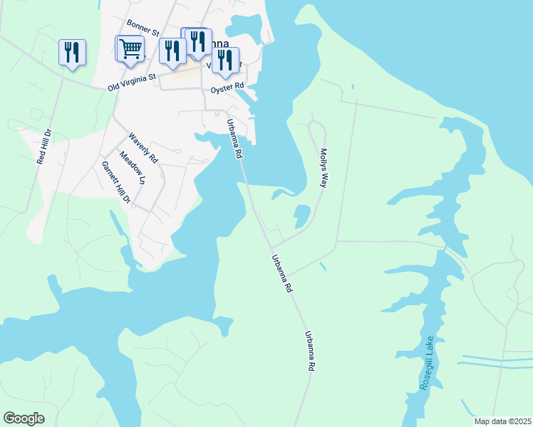 map of restaurants, bars, coffee shops, grocery stores, and more near 82 Mariners Way in Saluda