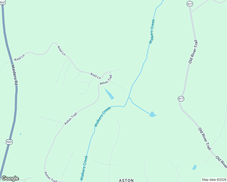 map of restaurants, bars, coffee shops, grocery stores, and more near 3780 Aston Trail in Powhatan